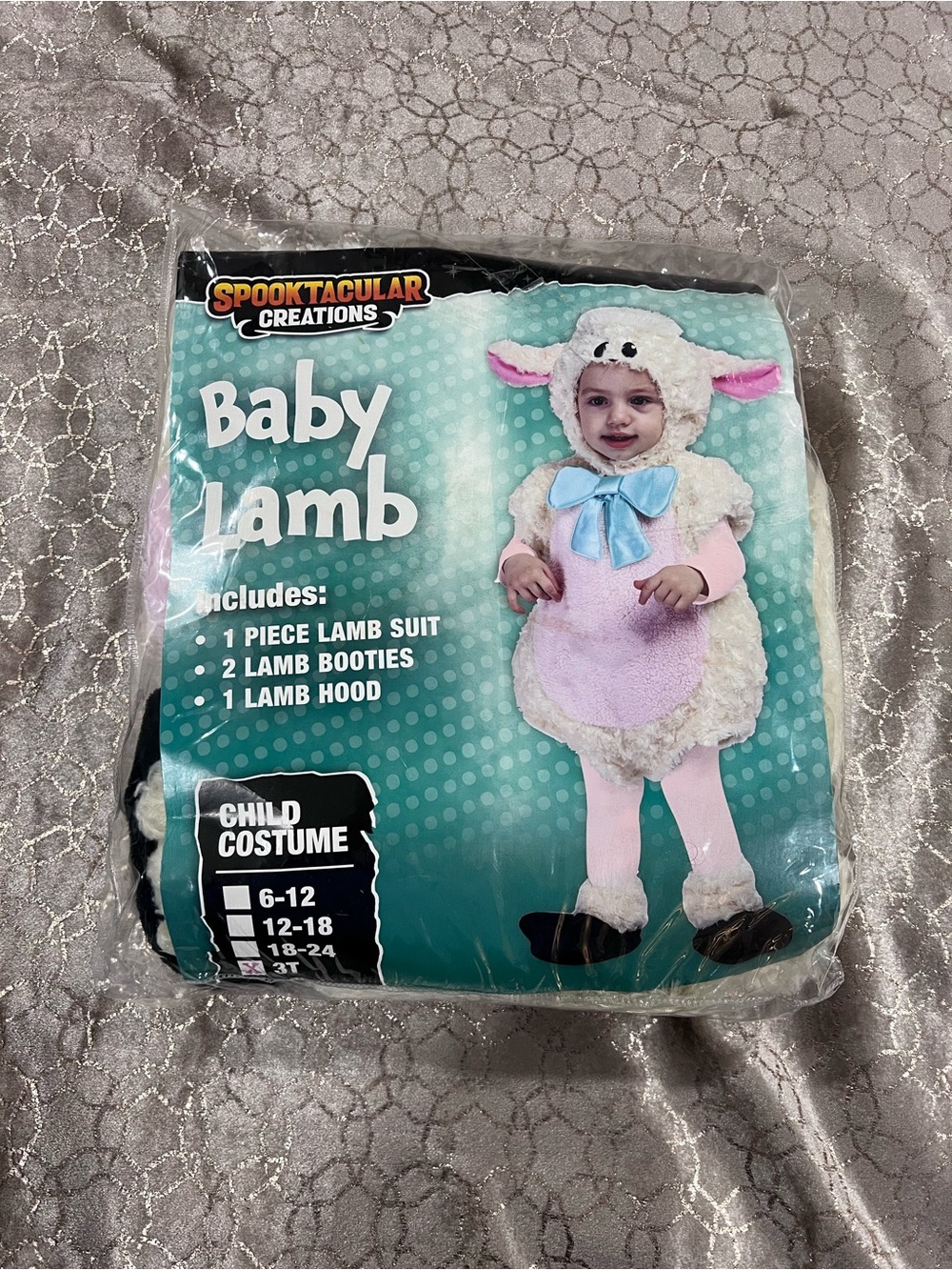 Spirit Baby Lamb Costume - Pink, White, Blue Accents
